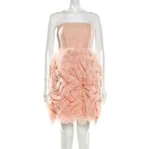 Halston Heritage Pink Ruffle (Seashell) Mini Dress